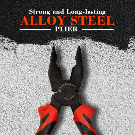 Combination Pliers Alloy Steel ( Double sleeve  black & red ),8 inch,E2020