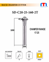 Back Chamfer Cutter 45 degree pack of 1