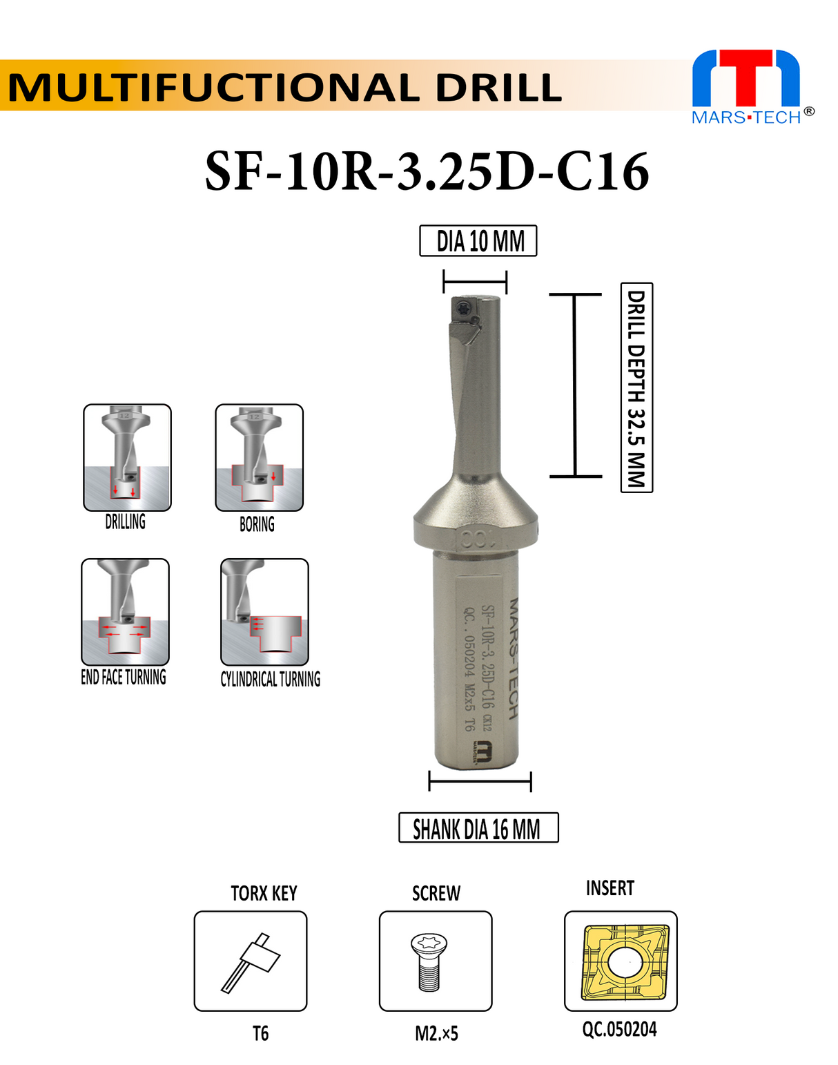 Multifunction Drill 10 mm Right / Left pack of 1