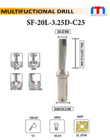 Multifunction Drill 20 mm Right / Left pack of 1