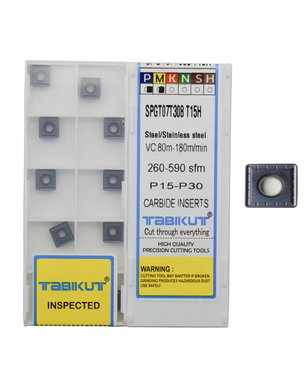 SPGT T15H grade inserts multigrade for steel, stainless steel pack of ...