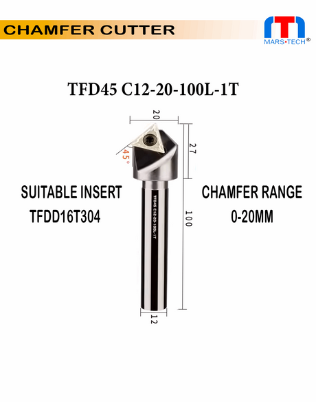 0-20 mm 45 degree triangle insert TFDD chamfer cutter pack of 1