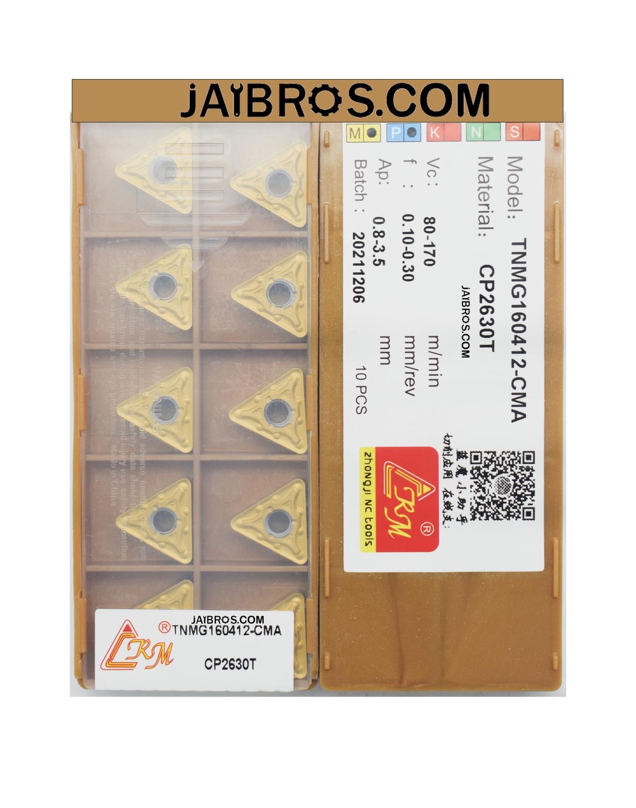 CRM tnmg 160404/08/12 cma cp2630t (1box) stanless steel grade pack of 10