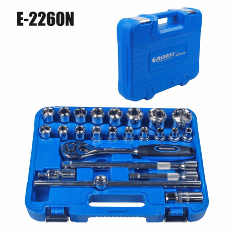 Chrome Vanadium Steel Square Drive Socket Set  24 Pcs E-624N