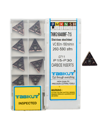 Thumbnail for TNMG160408 MF T15 TABIKUT carbide insert for steel black pack of 10