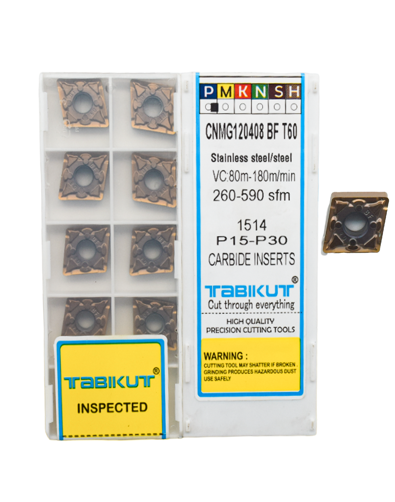 CNMG120404/08/12 BF T60 Stainless Steel grade of Tabikut pack of 10
