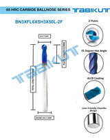 3 mm Carbide ballnose 65 HRC 2 Flutes PACK OF 1