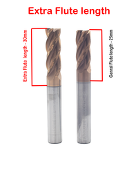 Thumbnail for 10 mm Carbide Endmill 55 HRC 10 Mm Shank Flute Length 30 Mm 4 Flutes Total Length Is 75/100/150/200 MM