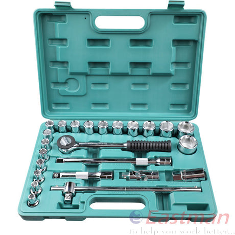 Half Inch Square Socket Set | Chrome Vanadium Steel| 24 Pcs Set E624BM
