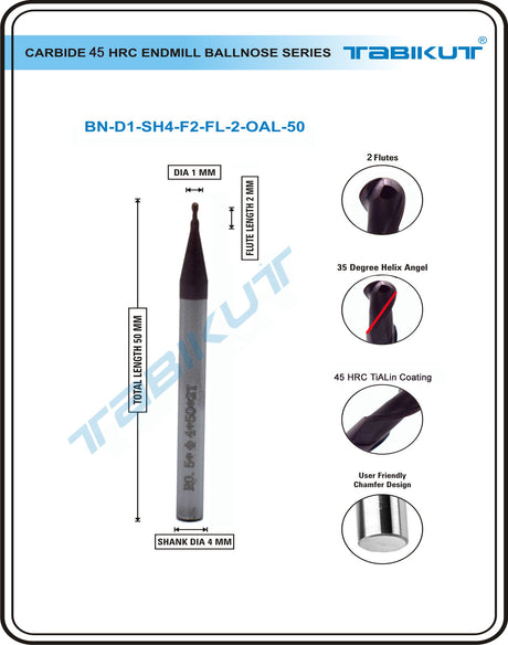 1 mm Carbide Endmill