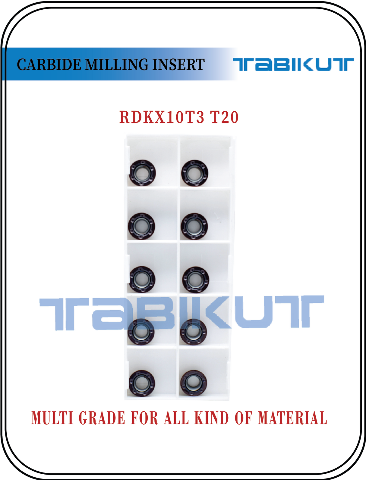 R5 carbide insert RDKX10T3