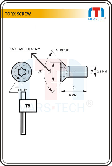 Torx Screw 2.5 mm T8