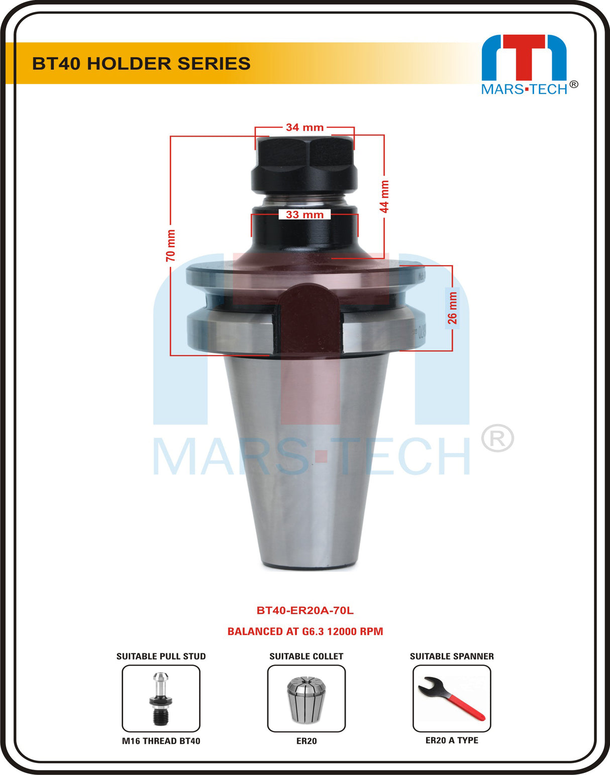 BT40 ER Collet Chuck ER20A