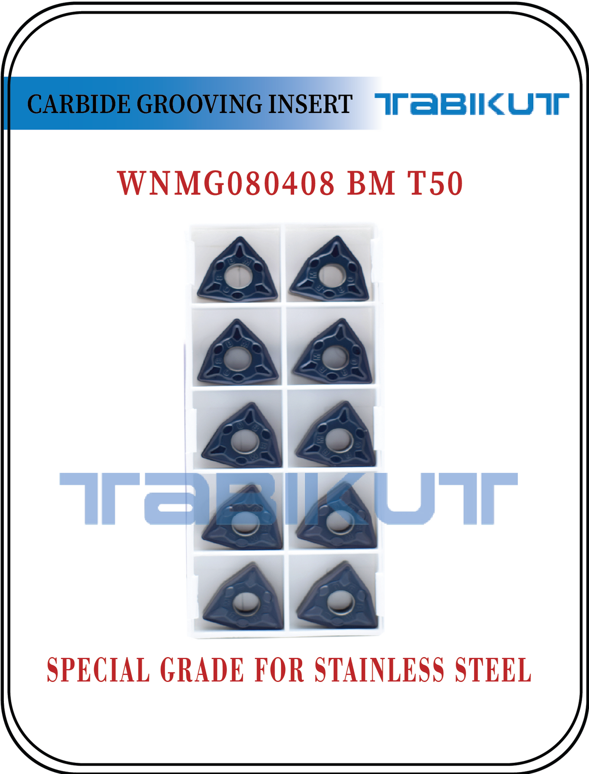 WNMG080408 BM T50 Stainless Steel Grade