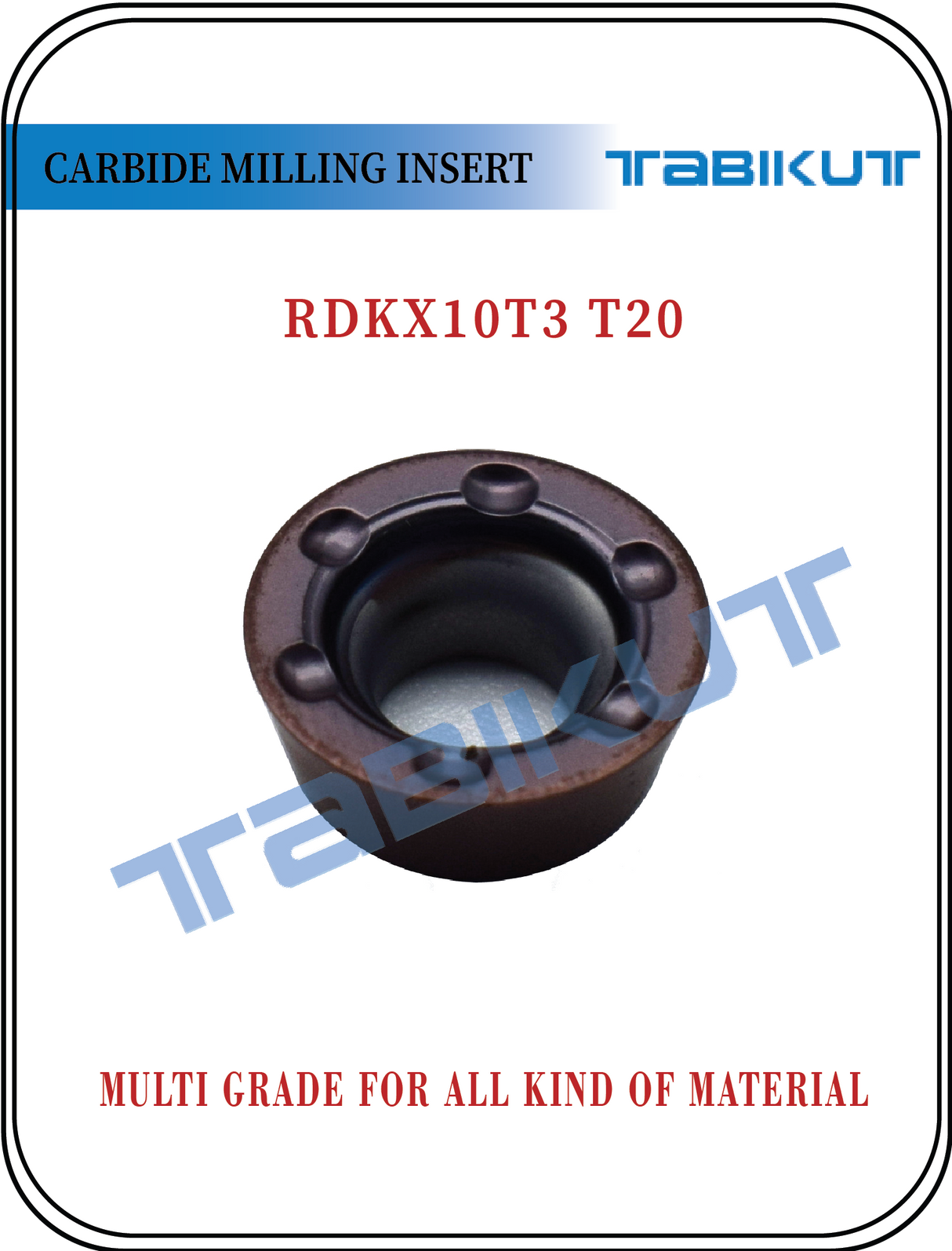 R5 carbide insert RDKX10T3