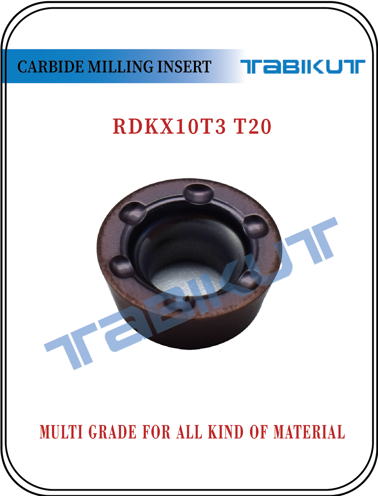 R5 carbide insert RDKX10T3