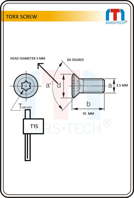 Torx Screw 3.5 Mm T15 High Precision( Pack Of 10 Pcs )