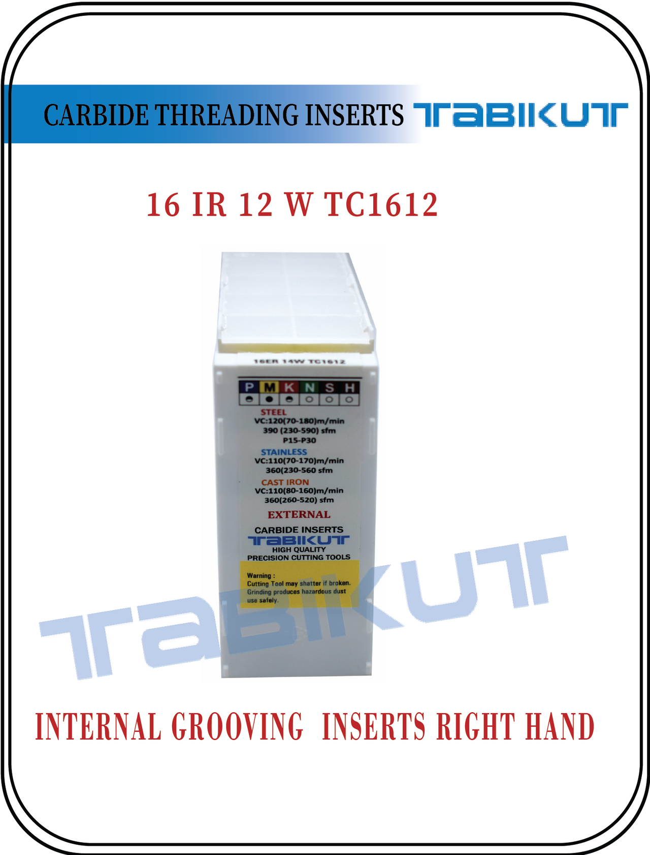 TABIKUT Threading Carbide Insert 16 IR 12W