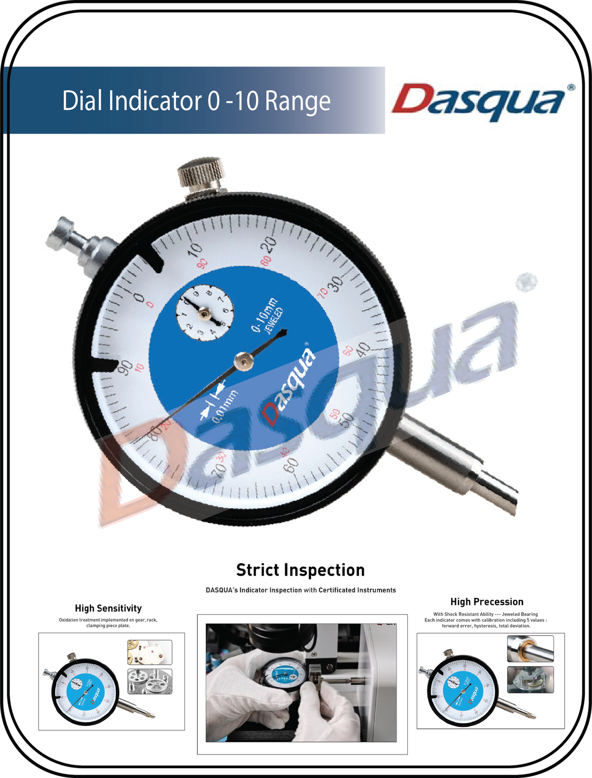 DASQUA High Accuracy Dial Indicator