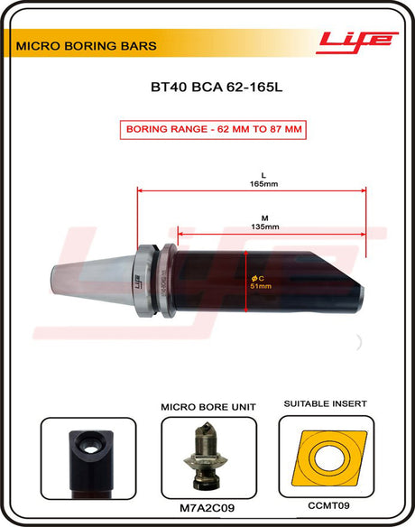 Micro Boring Bars Bca 62-83 Mm