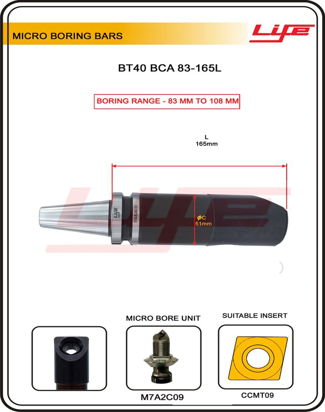 Micro Boring Bars Bca 83-108mm