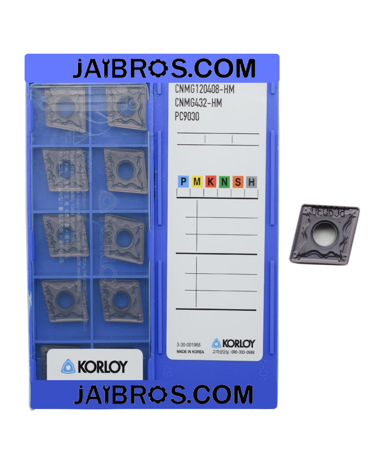 Korloy CNMG120404/08 hm pc9030 ss grade pack of 10