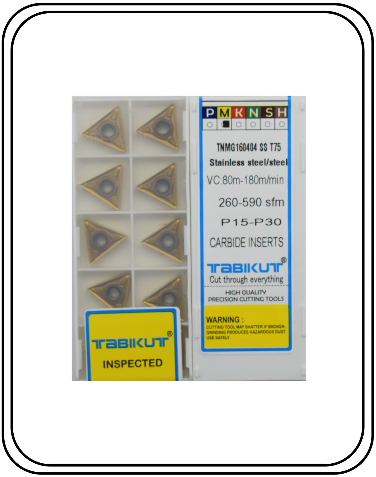 TNMG160402/04/08/12 specially stainless stee Tabikut  carbide insert (1box) pack of 10