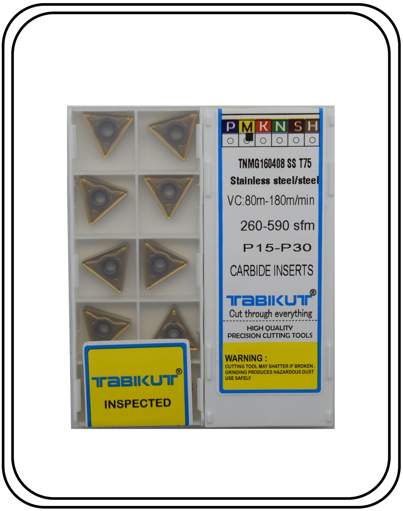 TNMG160402/04/08/12 specially stainless stee Tabikut  carbide insert (1box) pack of 10