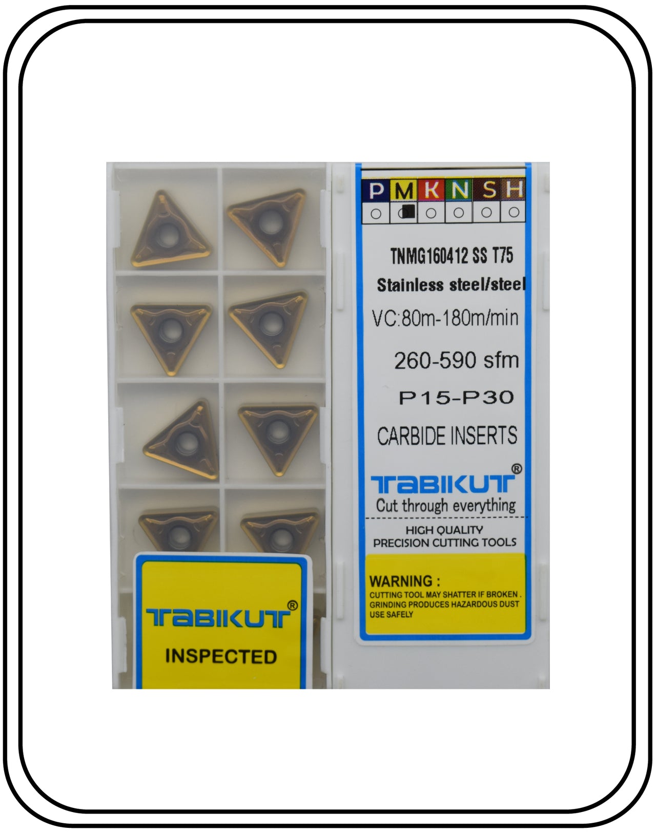 TNMG160402/04/08/12 specially stainless stee Tabikut  carbide insert (1box) pack of 10