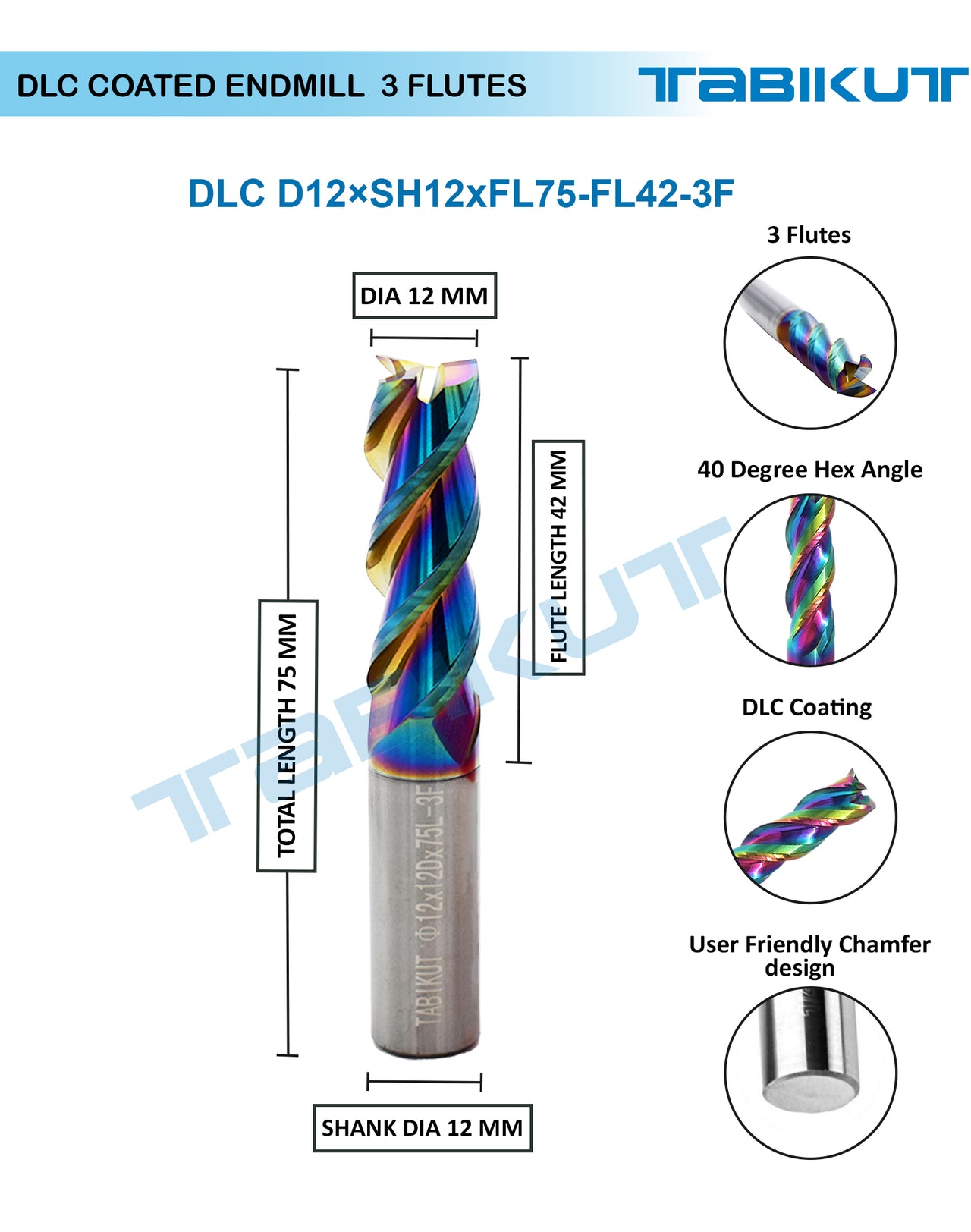 12mm Solid Carbide Cutter