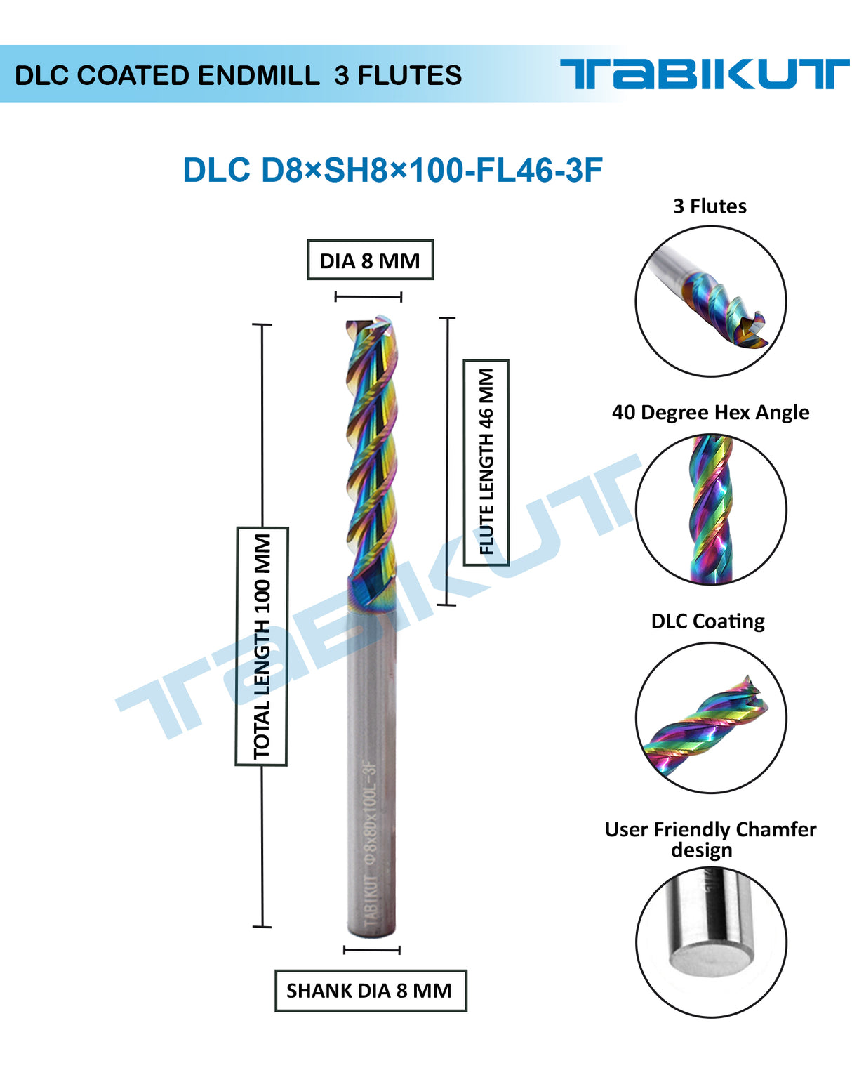 8mm 3 flute endmill