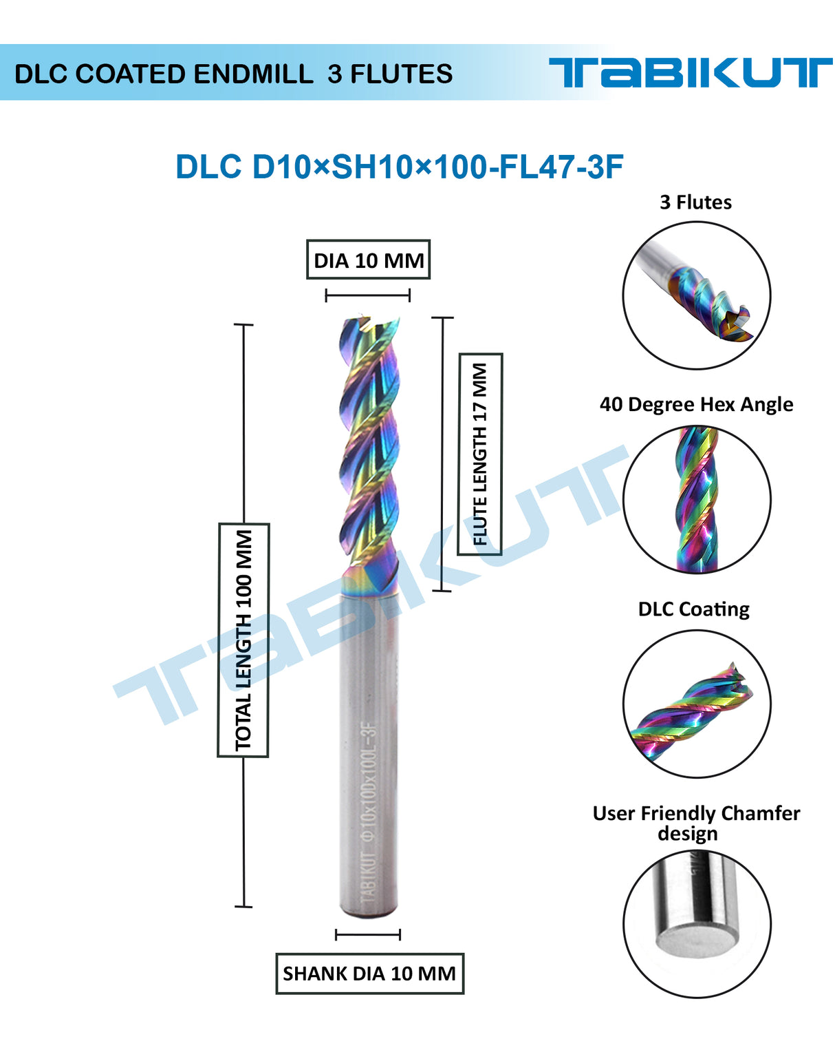 100 mm long endmill cutter