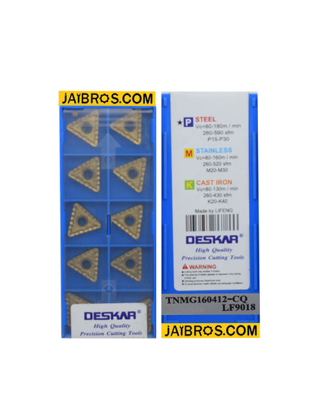 Deskar TNMG160404/08/12 CQ LF9018 steel and stainless steel grade insert pack of 10