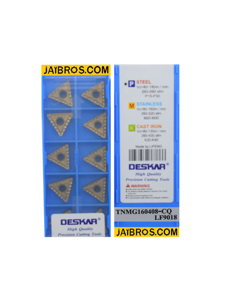 Deskar TNMG160404/08/12 CQ LF9018 steel and stainless steel grade insert pack of 10