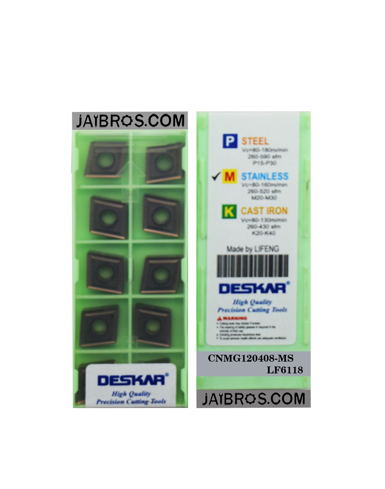 Deskar CNMG120408 MS LF6118 Stainless steel grade insert pack of 10