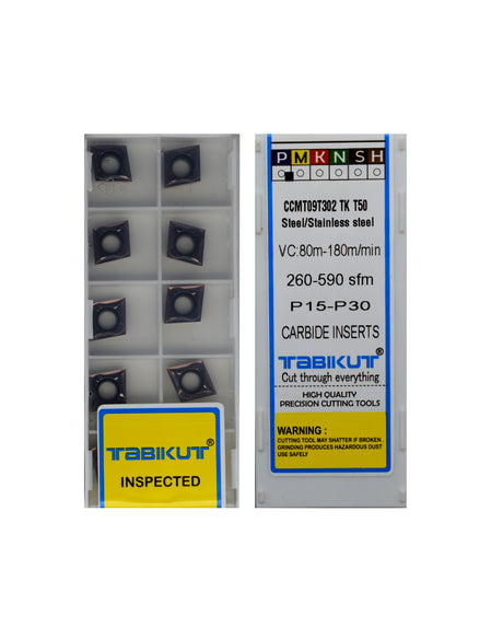 CCMT09T302 t50 grade TABIKUT Carbide Insert For Steel Black Pack Of 10