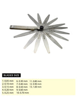 JAIBROS thickness gage feeler gauge 13/20/26 blades stainless steel white finish pack of 1