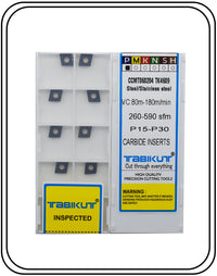 Thumbnail for CCMT060204 4609 TABIKUT Carbide Insert For Steel Black Pack Of 10