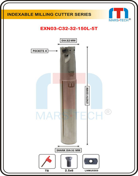 LNMU0303 Milling Cutter Body Dia 32-200L-5TEETH