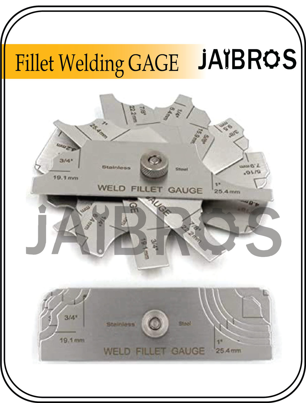 Fillet Welding GAGE 1/8 to 1” 7 Blades