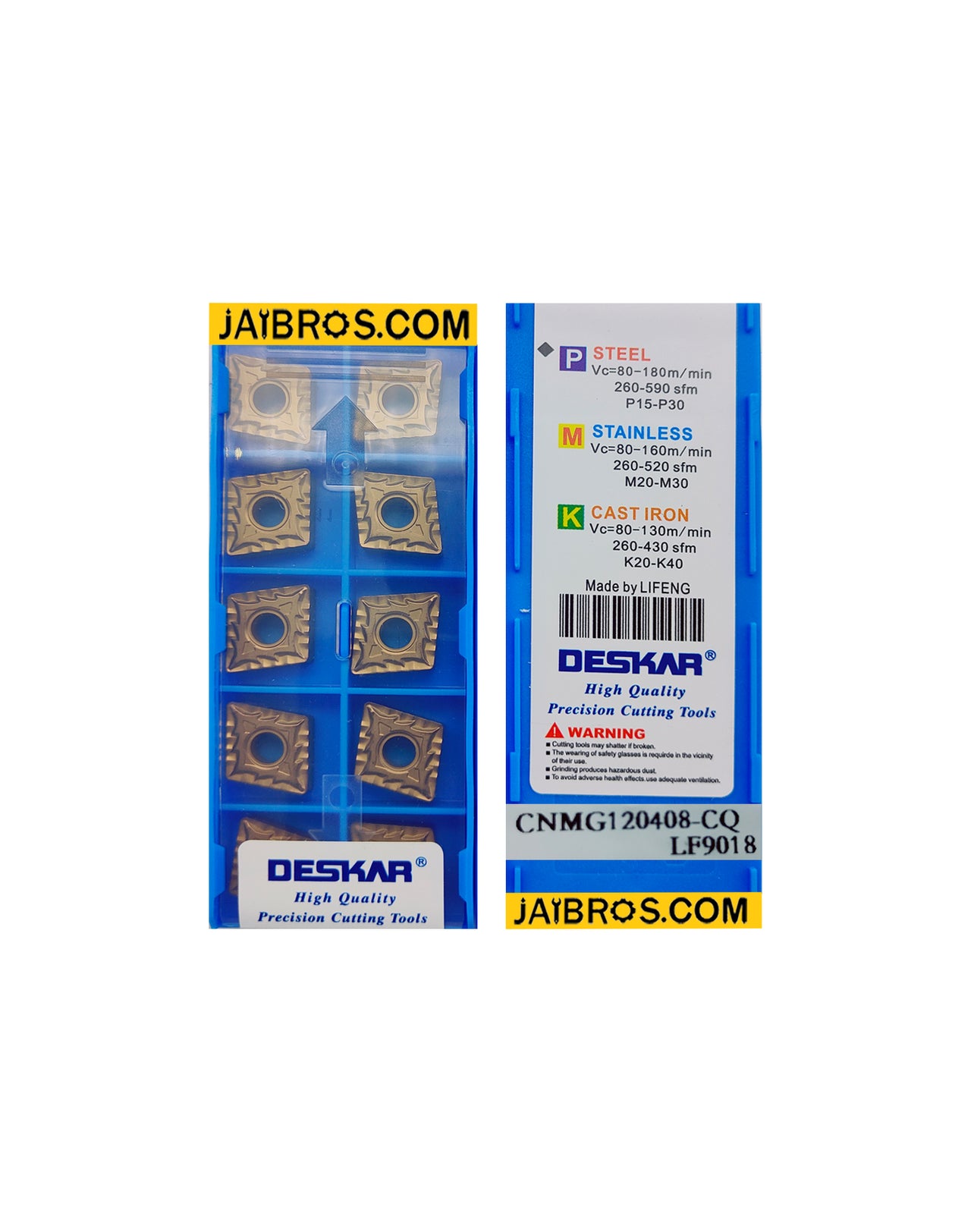 Deskar CNMG120408 CQ LF9018 steel grade insert pack of 10