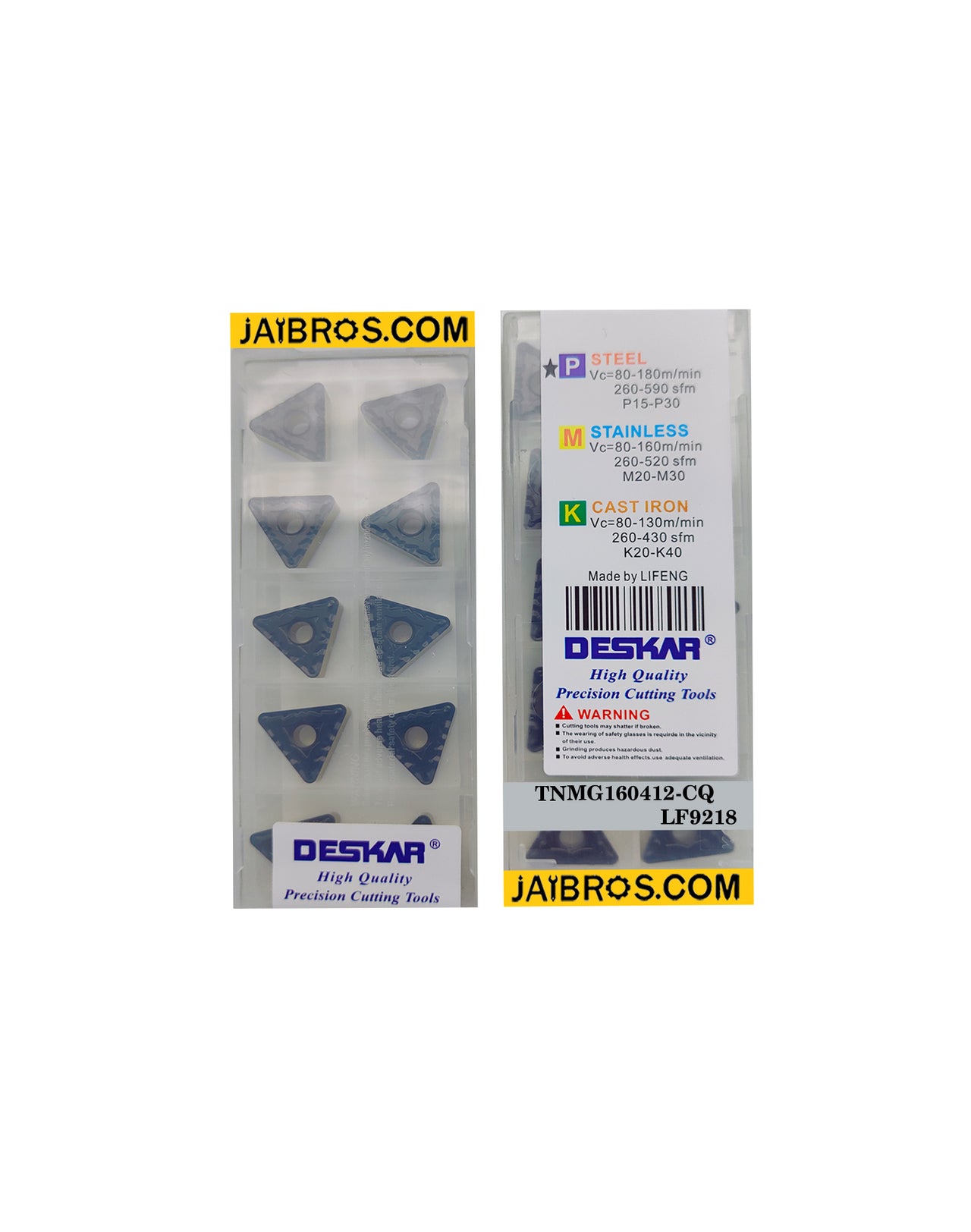Deskar TNMG160404/08/12 CQ LF9218 steel and stainless steel grade insert pack of 10
