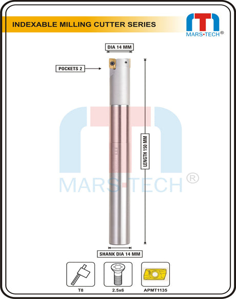 14 mm Indexable Inserted Endmill