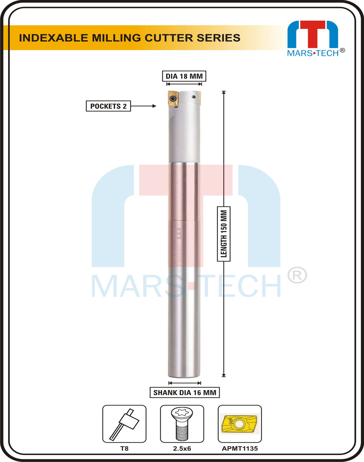 18 mm Indexable Inserted Endmill