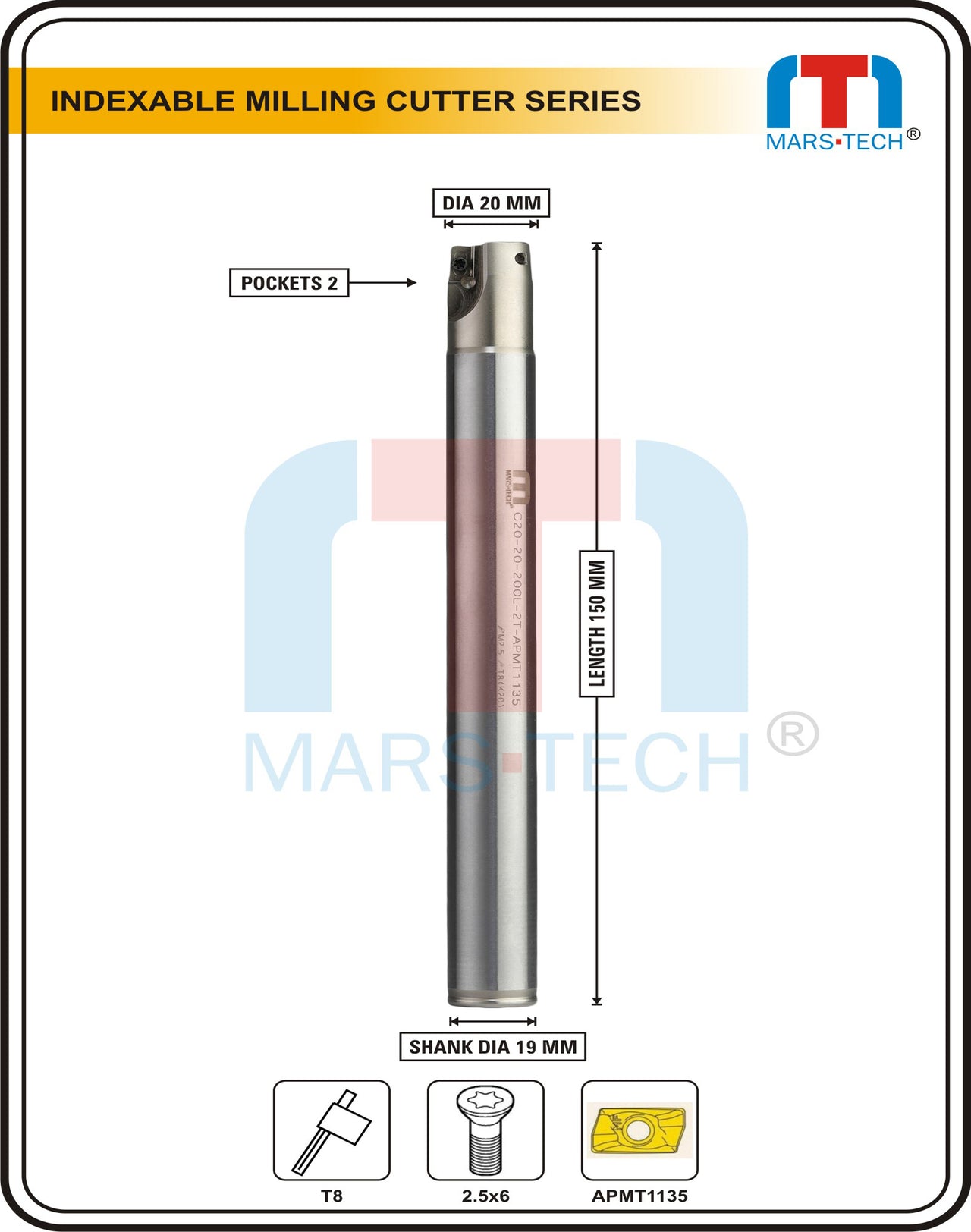 20 mm Indexable Inserted Endmill