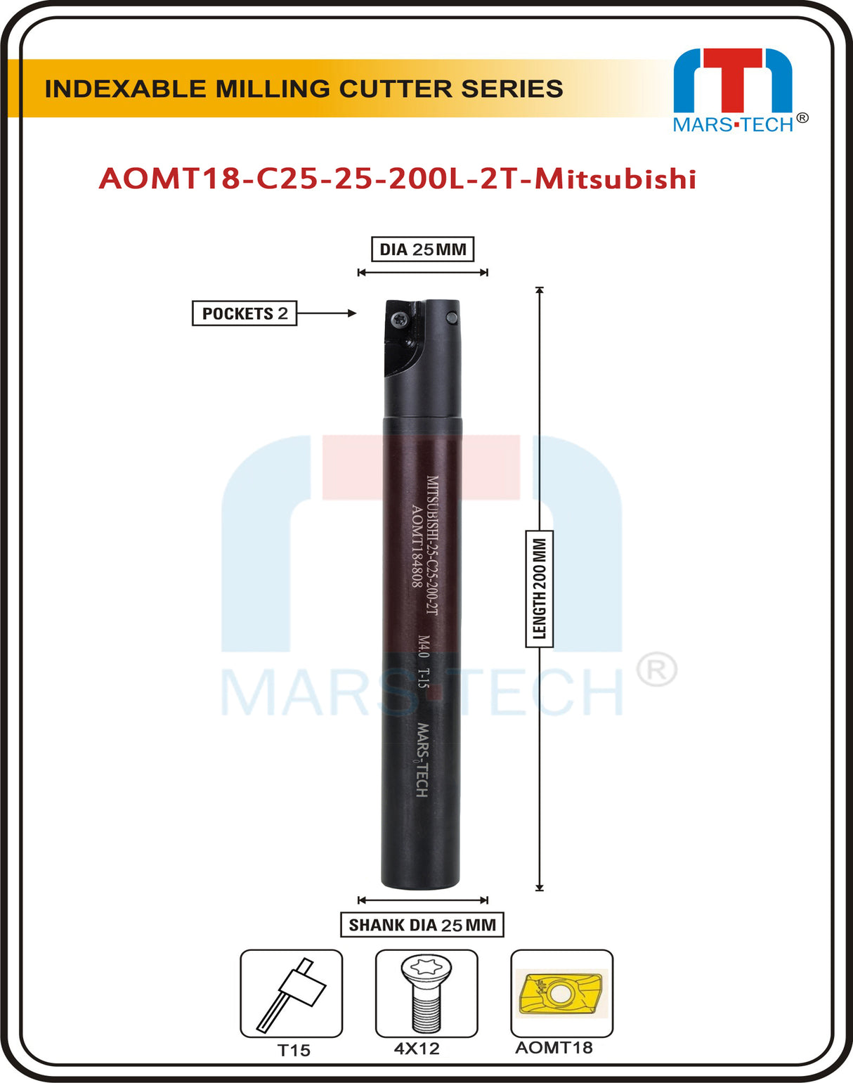 Indexable Inserted Endmill Dia 25 Mm