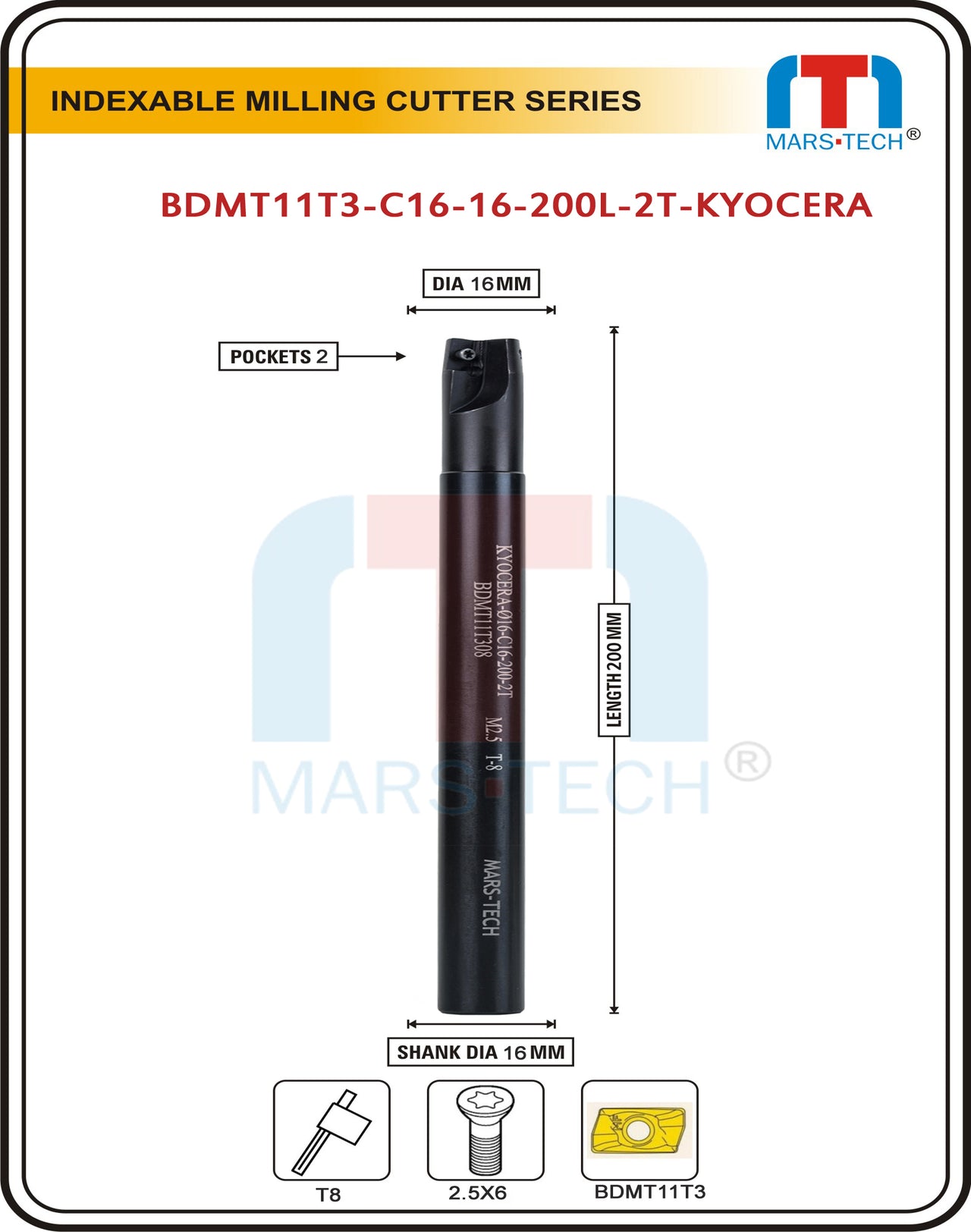 BDMT11T3 Indexable Inserted Endmill