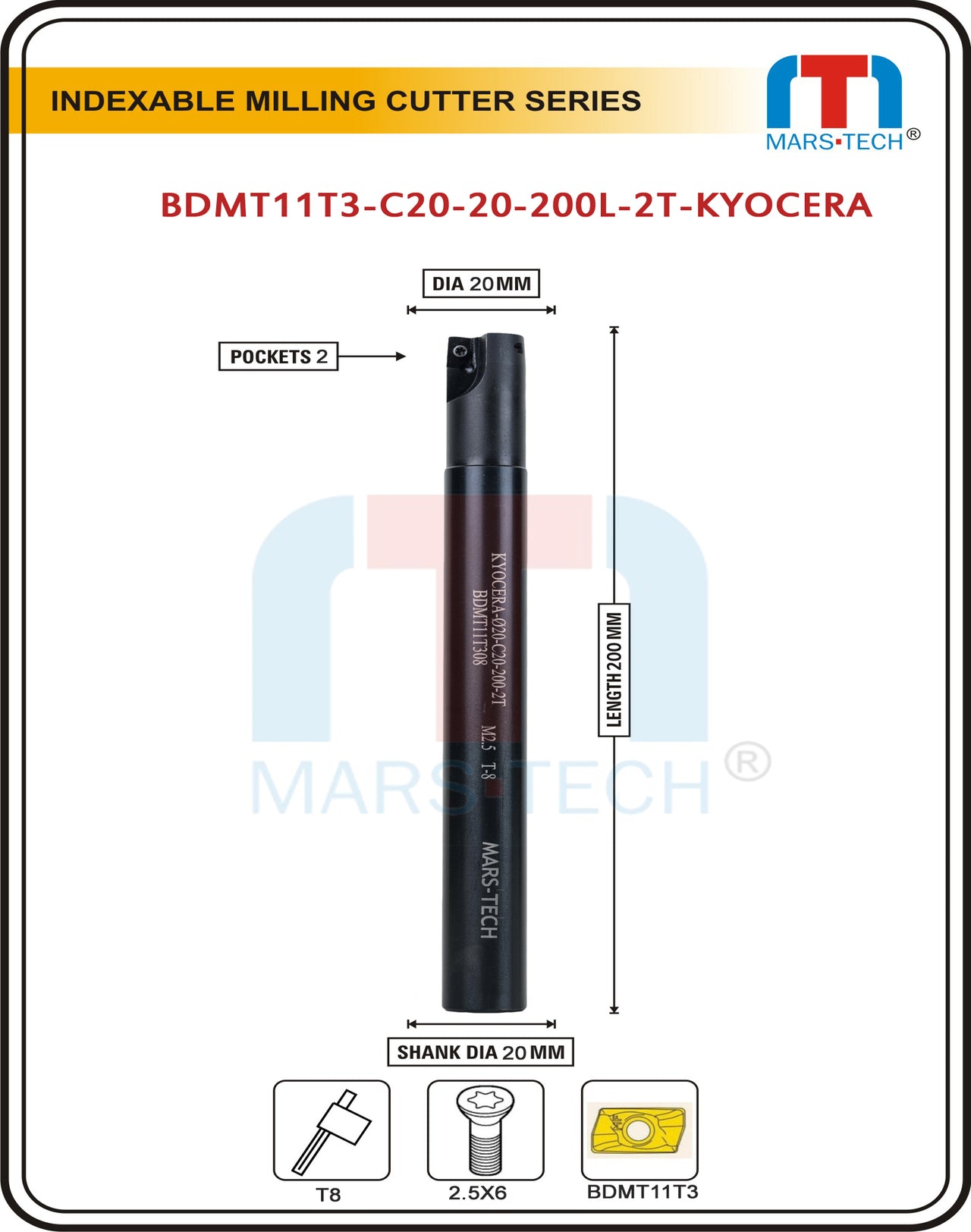 BDMT11T3 Indexable Inserted Endmill