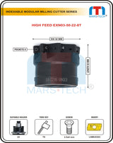 LNMU0303 Milling Cutter Body Modular Type Dia 50-8TEETH