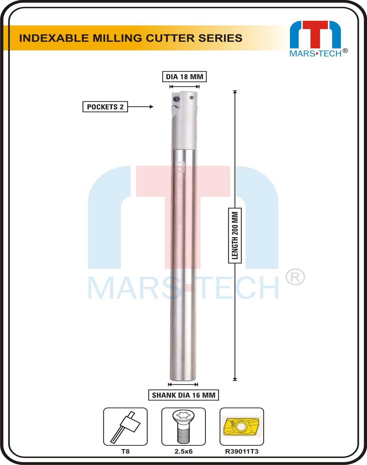Indexable Inserted Endmill Dia 18-16 MM